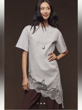 Anthropologie Mare Mare Asymmetric Lace Top